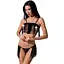 Комплект білизни Passion Exclusive KASSANDRA SET OpenBra Black L/XL: ліф з бахромою, трусики-спідн - мініатюра 1