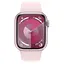 Смарт-годинник Apple Watch Series 9 GPS 41mm Pink Aluminum Case w. Light Pink Sport Band - M/L (MR943) - мініатюра 2