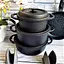 Набір каструль O.M.S. Collection 3050 з гранітно-мармуровим покриттям Чорний (Туреччина) - мініатюра 4