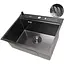 Кухонная мойка Nett NB-5747 черная из нержавейки 1.5 мм многофункциональная накладная - миниатюра 2