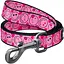 Повідець для собак Waudog Nylon нейлоновий, малюнок "Смайли на рожевому", L-XXL - мініатюра 1
