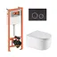 Подвесной унитаз Qtap Taurus Ultra Quiet + инсталляция Qtap Nest 4 в 1 (круглая клавиша Black mat), Белый - миниатюра 1