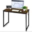 Письменный стол Costway Homart со стальным каркасом коричневый - миниатюра 3