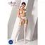 Эротические колготки-бодистокинг Passion S020 white имитация ажурных чулок с высоким поясом S/M/L - миниатюра 2