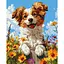 Картина по номерам "Собака в цветах" Идейка KHO6624, 40х50 см - миниатюра 1