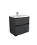 Тумба Мойдодир Rome 70-U з умивальником Debut 70 підвісна підлогова Графіт - мініатюра 2