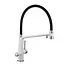 Смеситель для кухни на две воды Gappo G4398-9 с гибким изливом белый/черный матовый - миниатюра 1