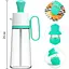 Диспенсер дозатор для масла уксуса соуса стеклянная бутылка с силиконовой щеткой 2в1 630 мл, Danmenqing Бирюзовый 85107 - миниатюра 2