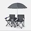 Комплект раскладных стульев Costway Parma с зонтиком серый - миниатюра 6