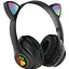Беспроводные Bluetooth наушники кошачьи ушки CAT STN-28 с микрофоном и LED RGB подсветкой черные - миниатюра 1