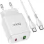 Швидкий зарядний пристрій Hoco n5 2 usb 20w блок і кабель C- C білий - мініатюра 1