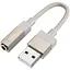 Адаптер перехідник Hoco UPA32D USB to Jack 3.5 золотистий - мініатюра 1