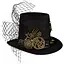 Женская шляпа цилиндр Стимпанк черная - миниатюра 2
