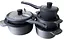 Набор кастрюль казанов с сотейником и сковородой Edenberg EB-9185 с крышками 10 предметов Черный - миниатюра 2