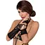 Сітчасті мітенки з мереживом Obsessive Luiza mittens чорні One size - мініатюра 1