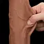 Фаллоимитатор LoveToy Sliding-Skin Dual Layer Dong 29 см коричневый - миниатюра 14