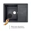 Кухонна мийка Lidz 650x500/200 BLA-03 (LIDZBLA03650500200), Чорний - мініатюра 3