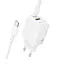 Мережевий зарядний пристрій з кабелем Borofone BN27 Fuente PD20W+QC3. 0 charger set (C to C) (EU) білий - мініатюра 3