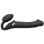 Безремневий страпон Strap-On-Me Vibrating Black L регульований з вібрацією та з пультом ДК діаметр 3.7 см - мініатюра 1