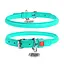 Нашийник для собак шкіряний Waudog Glamour з QR-паспортом круглий Д 10 мм Д 33-41 см ментоловий - мініатюра 1