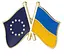 Подвійний значок пін "Україна Євросоюз" 25 х 19 мм (00091) - мініатюра 1