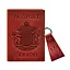 Подарочный набор кожаных аксессуаров с украинской символикой коралл. - миниатюра 6