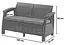 Диван садовий Keter Corfu II Love seat пластиковий коричневий - мініатюра 7