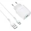 Зарядний пристрій Hoco C72Q USB QC + кабель USB to MicroUSB білий - мініатюра 1
