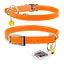 Нашийник для котів шкіряний Waudog Glamour з QR-паспортом без прикрас XXS Ш 9 мм Д 22-30 см помаранчевий - мініатюра 1