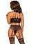 Комплект Leg Avenue Crop top and garter panty Black - мініатюра 3