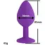Силіконова анальна пробка з кристалом SKN-KSIL-02M (розмір M), Фіолетовий - мініатюра 4