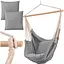 Підвісне крісло гамак бразильський стілець Heckermann + 2 подушки Gray - мініатюра 1