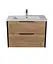 Тумба Мойдодир Line Craft 80 з умивальником Rodeo 80 дуб крафт/Чорний - мініатюра 7