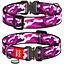 Нашийник для собак Waudog Nylon нейлоновий з QR паспортом малюнок Pожевий камо Розмір XXL - мініатюра 1