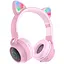 Навушники бездротові Hoco W27 Cat Ear накладні з вушками та LED підсвічуванням рожевий - мініатюра 1