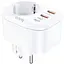 Мережевий фільтр HOCO NS3 на 1 розетку + 2 USB + USB-C, 20W, 220В, White - мініатюра 2