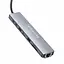 Перехідник HUB Hoco DUP09 (Type-C to HDMI+USB 3.0+USB 2.0+2xType-C+SD/TF) Silver - мініатюра 3