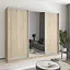 Шафа-купе тридверна MebelStar Уні AL 2ДСП/Дзеркало 250x45x210 см Дуб сонома (MBS-3084) - мініатюра 1