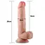 Фалоімітатор LoveToy Sliding-Skin Dual Layer Dong 20 см тілесний - мініатюра 2