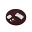 Круглый коврик для мышки из натуральной кожи бордовый краст - миниатюра 8