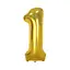 Шар воздушный фольгированный (102 см) Цифра 1 золото - миниатюра 1