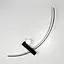 Чорне дугове бра з білим плафоном у правому корпусі 100 см Line F Арт. WJ113/1000 R BK (правий) - мініатюра 6