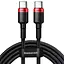 Кабель Baseus Cafule Flash Charging Type-C to Type-C PD 2.0 100W (2m) red/black (CATKLF-AL91) - мініатюра 1