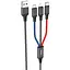 Кабель Hoco X76 3 in 1 Super charging cable iP + Type-C + Micro Чорний - мініатюра 1