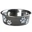 Flamingo Bella фламінго белла миска для собак, нержавійка, чорний, з малюнком лап 0.3, 12 см - мініатюра 1