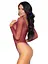 Боді Leg Avenue Crystallized fishnet bodysuit Burgundy One Size - мініатюра 3