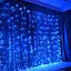 Гірлянда штора завіса Водоспад 3х3 м 280 LED велика лампа 3D (білий шнур, з перехідником) Синя - мініатюра 4