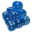 Настольная игра Games 7 Days Кубик D6 прозрачный с точками (синий) , 1 шт. (g7dtransd6dotsblue) - миниатюра 1