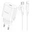 Сетевое зарядное устройство с кабелем Borofone BA82A Platinum single port PD25W charger set (C to iP) (EU) белый - миниатюра 1