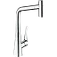 Смеситель для кухни Hansgrohe Metris Select 320 2jet с вытяжным изливом хром 73820000 Хром - миниатюра 1